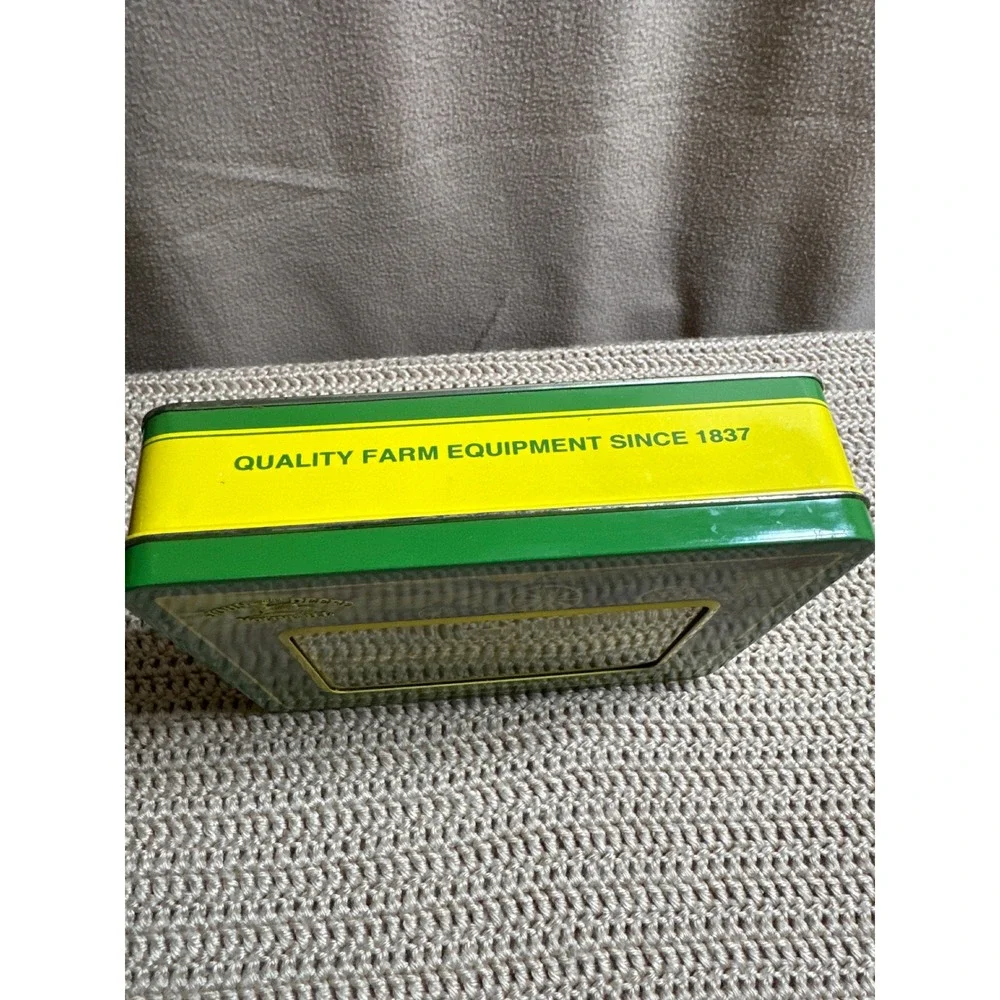 John Deere Photo Box Tin Green Yellow Vintage Tractor 4x6 Picture Frame Storage